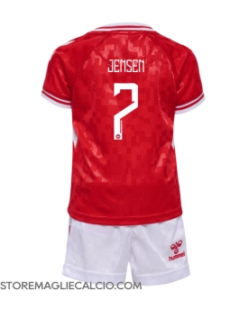 Danimarca Mathias Jensen #7 Maglia Gara Casa Repliche Europei 2024 Bambino